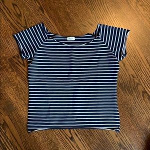Brandy Melville blue and white striped top